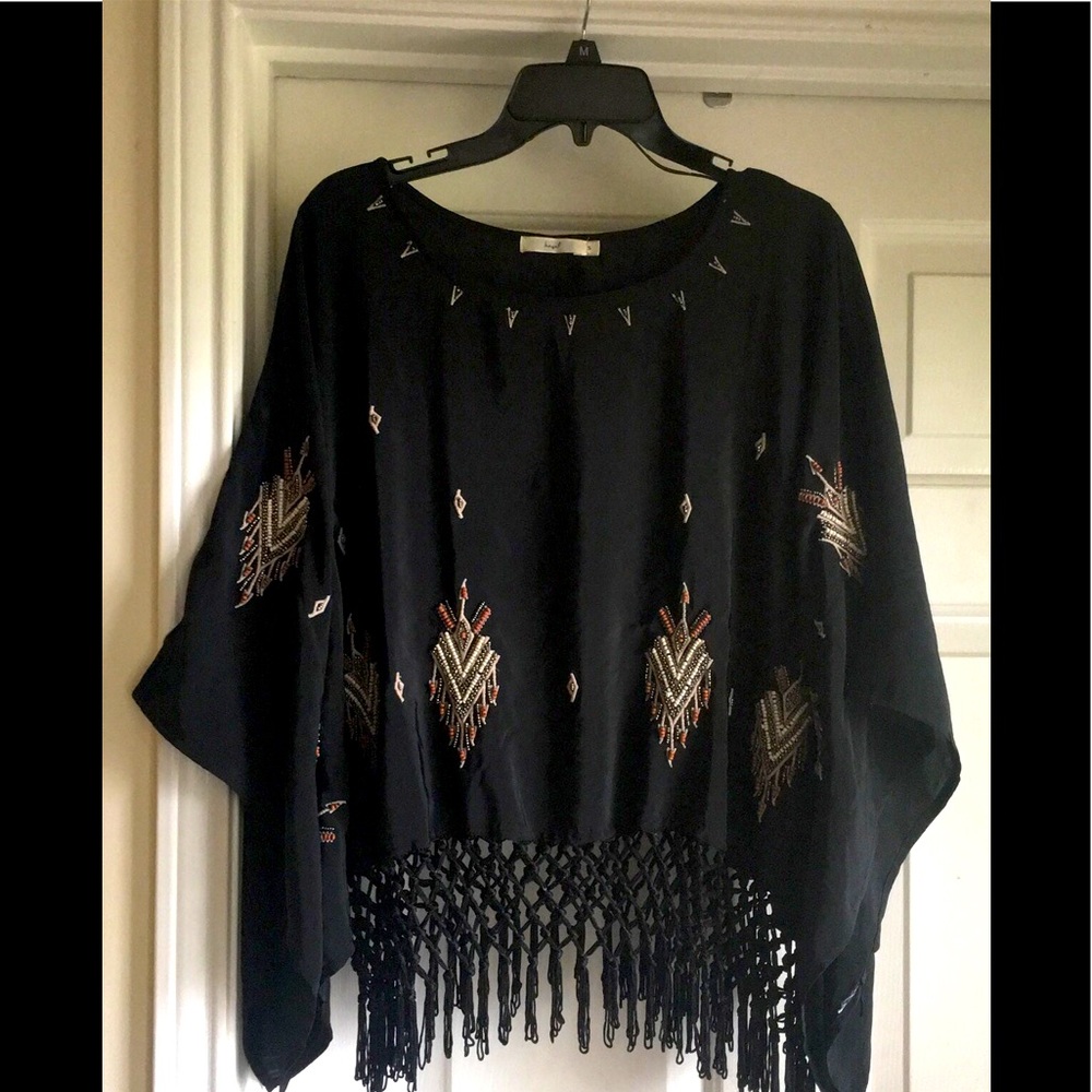 Hagel Fringed Bottom Beaded Blouses